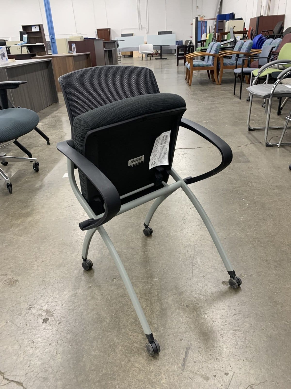 Used Mesh Back, Fabric Seat Folding Chair