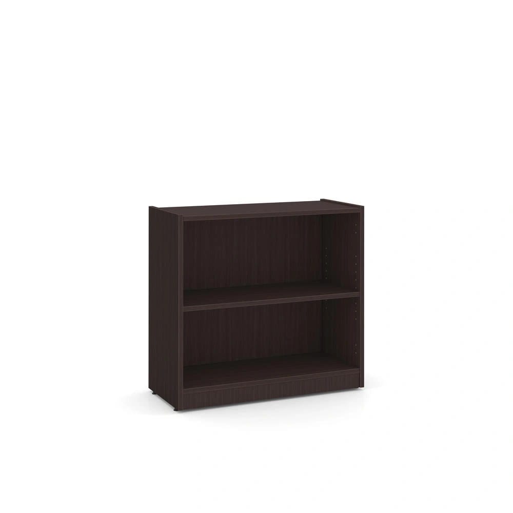 Warm-Finish 2-Shelf Bookcase