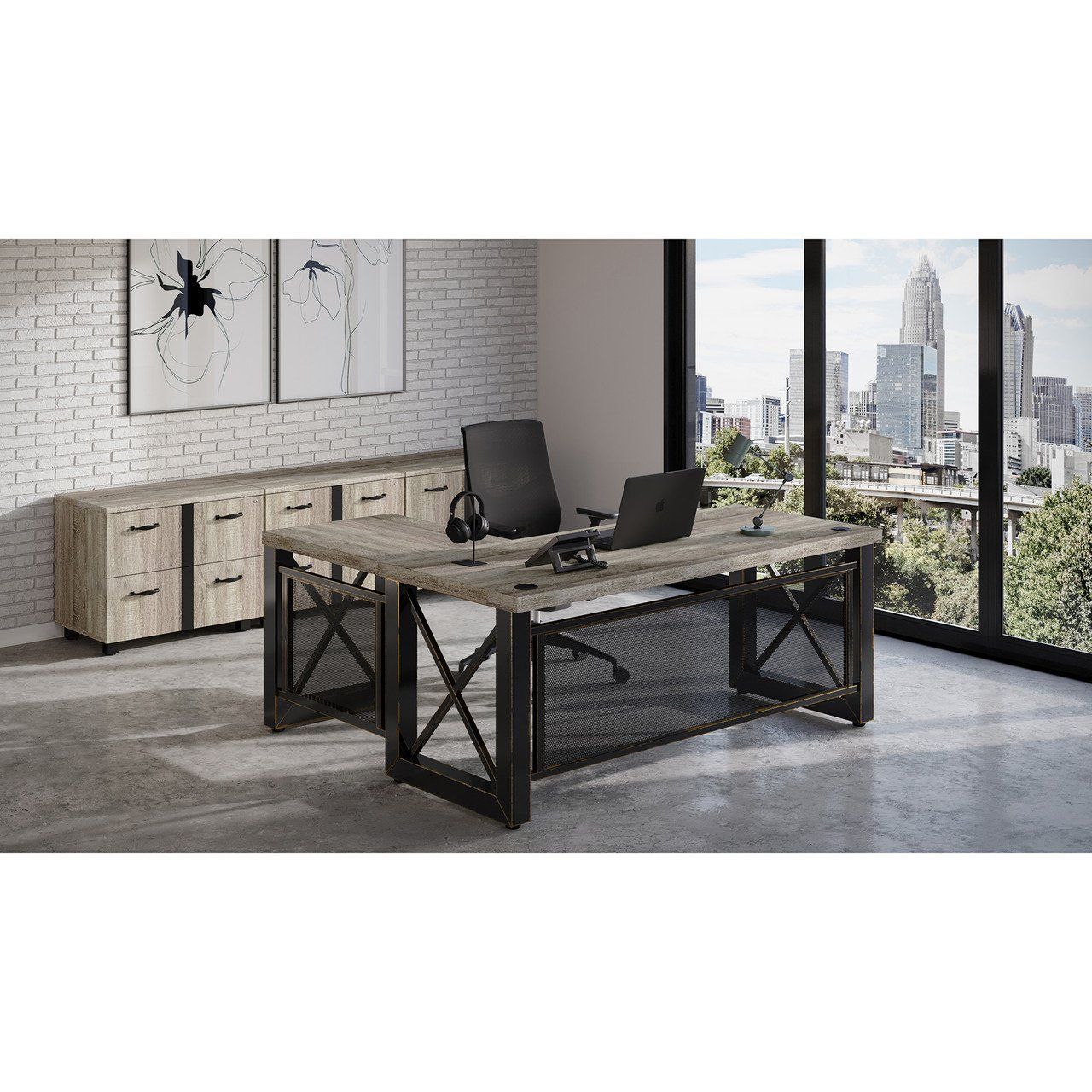 Manufacturing plant office furniture idea: Riveted, Executive Typical - RIVETED6
