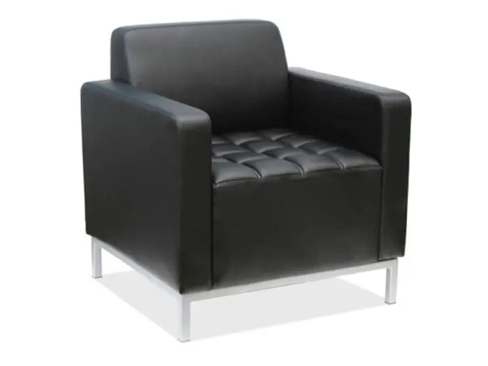 Black Faux Leather Guest Chair Image