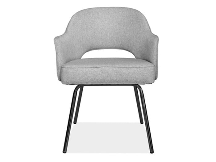 Gray Linen Modern Guest Chair w/ Black Legs Image