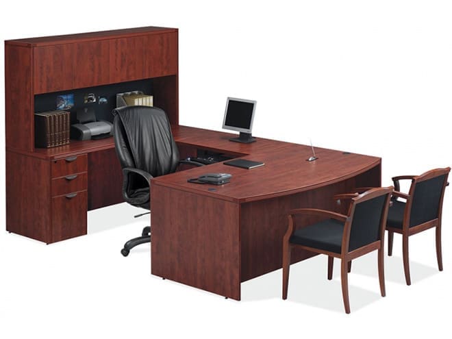 OfficeSource Cherry Executive Desk Set Image