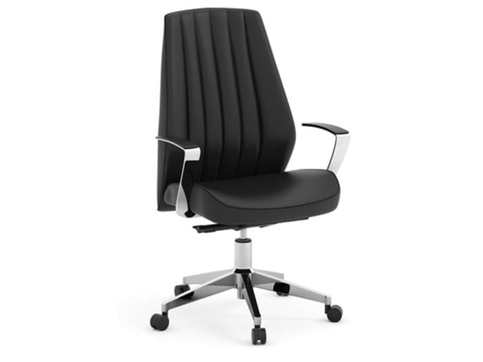 MID BACK TILTER W/ CHROME FRAME – TOP GRAIN LEATHER Image