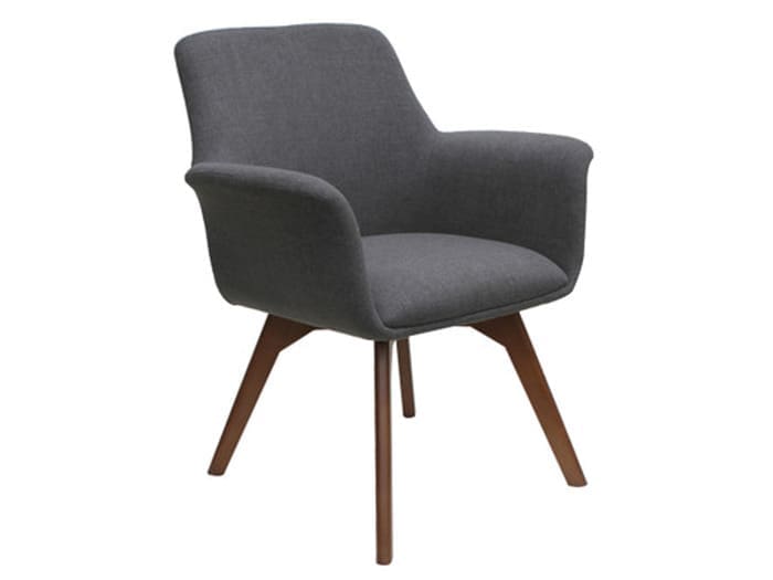 MID BACK GUEST CHAIR W/WOOD LEG BASE Image