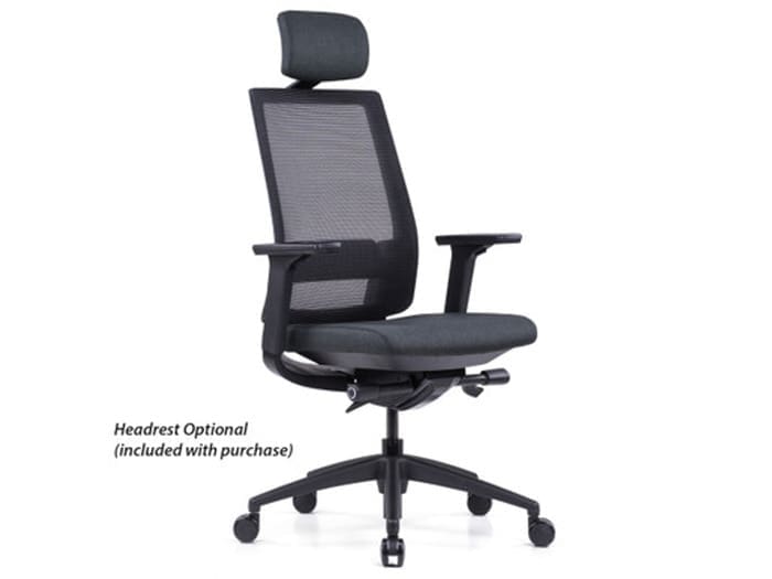 Black High Back Mesh Task Chair w/Headrest Image