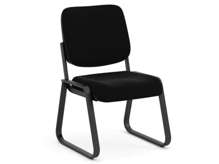 Black Armless Sled Base Guest Chair Image