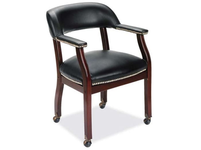 MAH/BLK SIDE CHAIR W/CASTERS Image