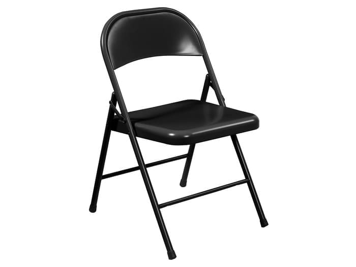 Black Steel Folding Chairs 1 = box of 4 Image