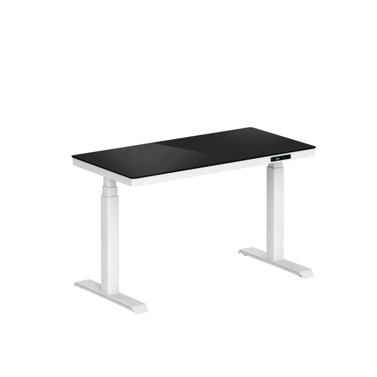 Black Glass Top Sit-to-Stand Desk Image