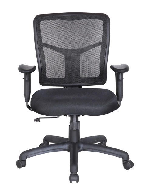 New Office Essentials Mid-Back Mesh Task Chair w/Arms – Black Image
