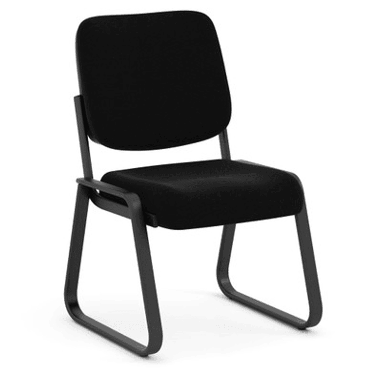 Value Black Armless Guest Chair with Sled Base Image
