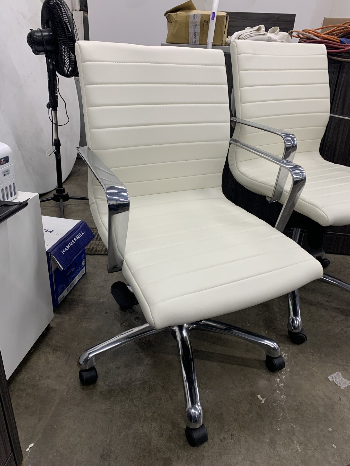 New Mid Back Conference Chairs White Image